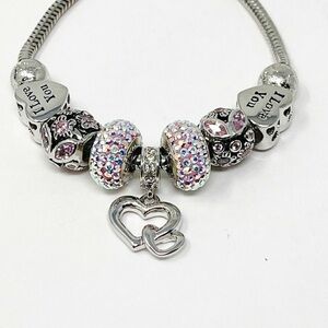 Fiora “I Love You” Italian 925 Silver Bracelet
